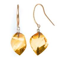 citrine and diamond drop earrings 235ctw in 9ct rose gold