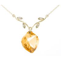 Citrine and Diamond Pendant Necklace 11.75ct in 9ct Gold