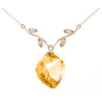 citrine and diamond pendant necklace 1175ct in 9ct rose gold