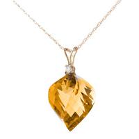 Citrine and Diamond Pendant Necklace 11.75ct in 9ct Rose Gold