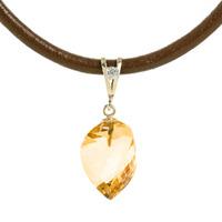 Citrine and Diamond Pendant Necklace 11.75ct in 9ct Gold