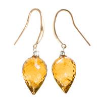 Citrine and Diamond Drop Earrings 19.0ctw in 9ct Rose Gold