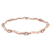 Citrine and Diamond Tennis Bracelet 2.0ctw in 9ct Rose Gold