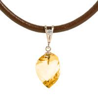 Citrine and Diamond Pendant Necklace 11.75ct in 9ct Rose Gold