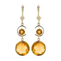 Citrine Drop Earrings 11.6ctw in 9ct Gold