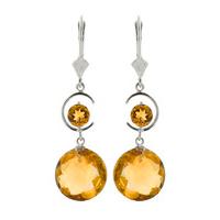 Citrine Drop Earrings 11.6ctw in 9ct White Gold