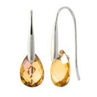 Citrine Briolette Drop Earrings 6.0ctw in 9ct White Gold