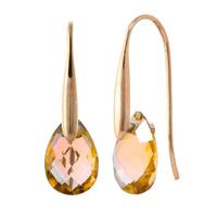 Citrine Briolette Drop Earrings 6.0ctw in 9ct Rose Gold