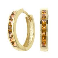 Citrine Huggie Earrings 1.2ct in 9ct Gold