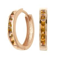 Citrine Huggie Earrings 1.2ct in 9ct Rose Gold