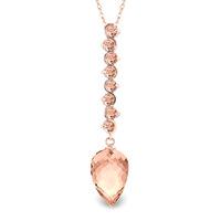 citrine briolette pendant necklace 1105ctw in 9ct rose gold