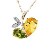 Citrine and Diamond Eternal Pendant Necklace 4.0ctw in 9ct Gold