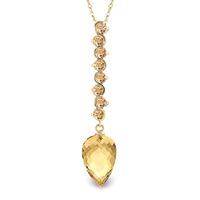 Citrine Briolette Pendant Necklace 11.05ctw in 9ct Gold