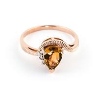 Citrine and Diamond Belle Ring 1.5ct in 9ct Rose Gold