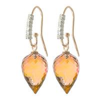 Citrine and Diamond Drop Earrings 19.0ctw in 9ct Rose Gold