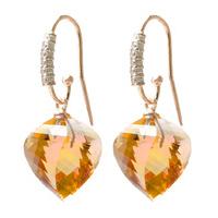 citrine and diamond drop earrings 235ctw in 9ct rose gold