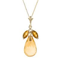 Citrine Briolette Pendant Necklace 7.2ctw in 9ct Gold