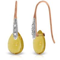 Citrine and Diamond Drop Earrings 6.0ctw in 9ct Rose Gold