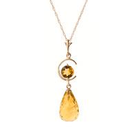 Citrine Briolette Pendant Necklace 5.5ctw in 9ct Rose Gold