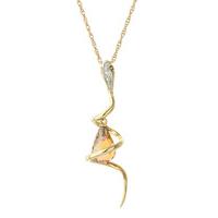 Citrine and Diamond Serpent Pendant Necklace 2.25ct in 9ct Gold