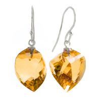 Citrine Spiral Briolette Drop Earrings 23.5ctw in 9ct White Gold