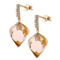 citrine and diamond stud earrings 235ctw in 9ct rose gold