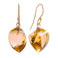 Citrine Spiral Briolette Drop Earrings 23.5ctw in 9ct Rose Gold