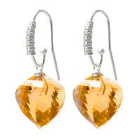 citrine and diamond drop earrings 235ctw in 9ct white gold