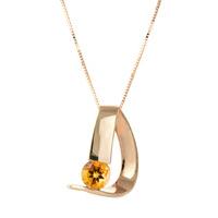 Citrine Arc Pendant Necklace 1.0ct in 9ct Rose Gold