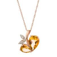 Citrine and Diamond Eternal Pendant Necklace 4.0ctw in 9ct Rose Gold