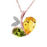 Citrine and Diamond Eternal Pendant Necklace 4.0ctw in 9ct Rose Gold