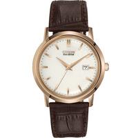 citizen mens brown strap watch bm7193 07b