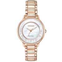 citizen ladies circle of time mother of pearl diamond bracelet watch e ...