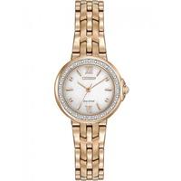 Citizen Ladies Eco-Drive Rose Gold Plated Diamond Bracelet Watch EM0443-59A