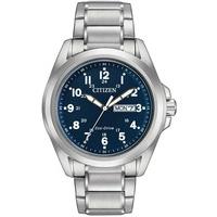 citizen mens eco drive navy dial watch aw0050 58l