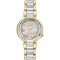 citizen ladies sunrise two tone diamond bracelet watch em0324 58d