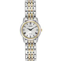 Citizen Ladies Stiletto White Dial Two Tone Bracelet Watch EG3048-58A