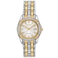 citizen ladies eco drive silhouette crystal watch ew2354 53p