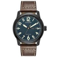 Citizen Mens Eco-Drive Leather Strap Watch BM8478-01L