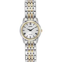 Citizen Ladies Stiletto White Dial Two Tone Bracelet Watch EG3048-58A