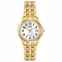 citizen eco drive ladies gold plated watch
