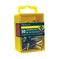 ck tools t3819a 415 pop rivets aluminium 315x12mm box of 50