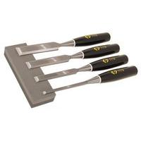 C.K Tools 4 Bevel Edged Wood Chisel Carving Hand Tool Set & Sharpening Stone