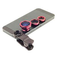 Clip 3 in 1 Wide Angle Lens /Macro Lens/180 Fish Eye Lens Kit Set for iPhone 6 / Plus/5/4