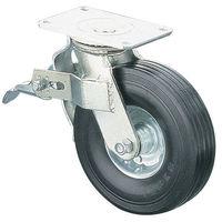 clarke ml818 200mm heavy duty swivel brake castor rubber