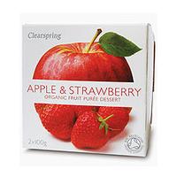 clearspring fruit puree apple strawberry 2 x 100g