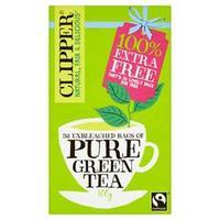 Clipper Fairtrade Pure Green Teabags 26+26 freebag