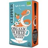 clipper organic white tea with orange 25 bags