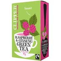 clipper fairtrade green tea ginseng 20 bags