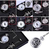 Clock/Watch Inspired by Fullmetal Alchemist Edward Elric Anime Cosplay Accessories Necklace / Clock/Watch / Ring Black / Silver Alloy Male